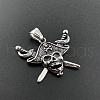 Cool Punk Style Stainless Steel Pirate Skull Head Necklaces for Men BD7162-4
