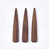 Undyed Walnut Wood Big Pendants X-WOOD-T023-02-1