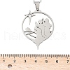 304 Stainless Steel Hollow Star with Prayer Pendant Necklaces for Ramadan & Eid Mubarak NJEW-D318-04P-5