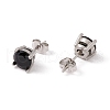 6 Pairs Cubic Zirconia Flat Round Stud Earrings EJEW-G291-04A-M-4