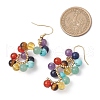 Spiral Natural & Synthetic Mixed Stone Dangle Earrings EJEW-TA00634-3