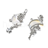 Brass Micro Pave Cubic Zirconia with Resin Pendants KK-Z103-05P-01-2