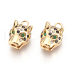 Brass Micro Pave Cubic Zirconia Pendants X-KK-O106-19G-2