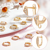 ARRICRAFT 12Pcs 6 Style Brass Micro Pave Clear Cubic Zirconia Hoop Earring Findings ZIRC-AR0001-29-4