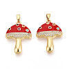 Brass Micro Pave Cubic Zirconia Pendants KK-N257-54G-1
