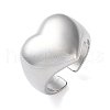 Eco-Friendly Brass Heart Open Cuff Rings for Women RJEW-A025-02P-1
