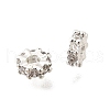 Brass Micro Pave Clear Cubic Zirconia Beads KK-K300-02A-S-1