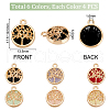   24Pcs 6 Colors Glass Connector Charms GLAA-PH0002-56LG-2