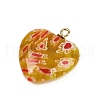 Handmade Millefiori Lampwork Heart Pendants LAMP-L080-01P-02-2
