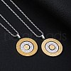 Stainless Steel Flat Round 12 Chinese Zodiac Pendant Box Chain Necklaces for Women Men PW-WG0711E-01-2