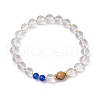 1Pcs Crystal Glass Round Beads Stretch Bracelets & 1Pcs Round Glass with ABS Plastic Imitation Pearl Beaded Strech Bracelets for Women BJEW-JB11733-3
