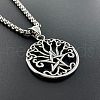Stainless Steel Hollow Pentagram Tree of Life Pendant Punk Hip-hop Necklaces for Men PH1371-2