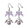 Spray Painted Alloy Bowknot Dangle Earrings EJEW-JE06414-4
