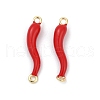 Brass Enamel Connector Charms KK-U062-19G-1