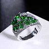 Brass Micro Pave Cubic Zirconia Finger Rings FS-WG4D6DE-07-1