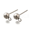 201 Stainless Steel Stud Earring Findings STAS-R156-01P-03-1