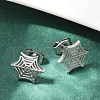 Non-Tarnish 304 Stainless Steel Spider Web Stud Earrings X-EJEW-G294-01P-7