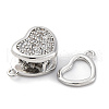 Brass Micro Pave Clear Cubic Zirconia Box Clasps KK-C075-24P-2