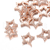 Brass Micro Pave Cubic Zirconia Charms ZIRC-R015-10RG-1