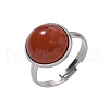 Half Round Natural Red Jasper Finger Rings X-RJEW-M062-01P-19-2