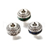 Round Brass Micro Pave Cubic Zirconia Beads KK-L230-11P-01-1
