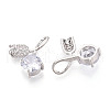Brass Micro Pave Cubic Zirconia Pendants KK-T074-72P-01-2