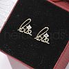 Brass Clear Cubic Zirconia Stud Earrings EJEW-Q014-10G-4
