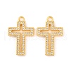 Brass Micro Pave Clear Cubic Zirconia Pendants KK-U017-09C-G-1