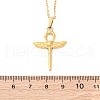 Ankh Cross with Wings 304 Stainless Steel Pendant Necklaces NJEW-H059-08G-5