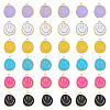 SUPERFINDINGS 60Pcs 6 Colors Alloy Enamel Pendants ENAM-FH0001-71-1