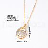 Elegant Brass Micro Pave Clear Cubic Zirconia Pendant Necklaces for Women EM4159-3-1