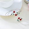 Rose Alloy Enamel Cuff Bangle & Cuff Rings Sets FS-WGBA561-02-1