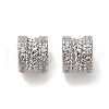 Brass Micro Pave Clear Cubic Zirconia Beads KK-B110-08P-2