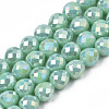 Electroplate Opaque Solid Color Glass Beads Strands EGLA-N002-26-A02-1