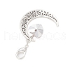 7Pcs 7 Styles Alloy Moon & Glass Pendant Decorations HJEW-JM02689-5