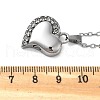 304 Stainless Steel Crystal Rhinestone Heart Urn Ashes Necklaces STAS-Z106-04P-5