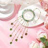 Wire Wrapped Natural Green Aventurine Chips Ring Hanging Ornaments HJEW-JM02371-04-2