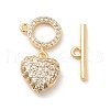 Brass Micro Pave Clear Cubic Zirconia Toggle Clasps KK-F860-59G-1
