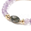 7Pcs 7 Style Natural & Synthetic Mixed Gemstone & Brass Beaded Stretch Bracelets Set BJEW-JB08997-3