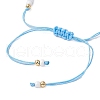 Flower Handmade Millefiori Glass Bead Braided Bead Bracelets BJEW-MZ00165-02-4