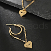 Stainless Steel Tassel Heart with LOVE Hoop Earrings VU5295-3
