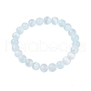 Round Natural Selenite Beaded Stretch Bracelets BJEW-L694-002A-01-2