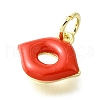 Brass Enamel Charms KK-V007-39G-2