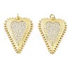 Rack Plating Brass Micro Pave Clear Cubic Zirconia Pendants KK-M253-03G-1