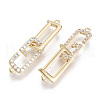 Brass Micro Pave Clear Cubic Zirconia Hook and S-Hook Clasps KK-S356-064-NF-1