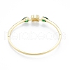 Cubic Zirconia Rectangle with Teardrop Hinged Bangle BJEW-P276-03G-3