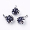 Synthetic Blue Goldstone Pendants G-F228-02K-RS-1