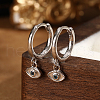 S925 Sterling Silver Eye Hoop Earrings UP4311-2-1