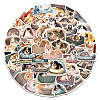 50Pcs Sleepy Dog Cat PVC Waterproof Self-Adhesive Stickers PW-WG75497-01-2