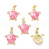 Real 18K Gold Plated Brass Micro Pave Clear Cubic Zirconia Pendants KK-D004-05G-E-1
